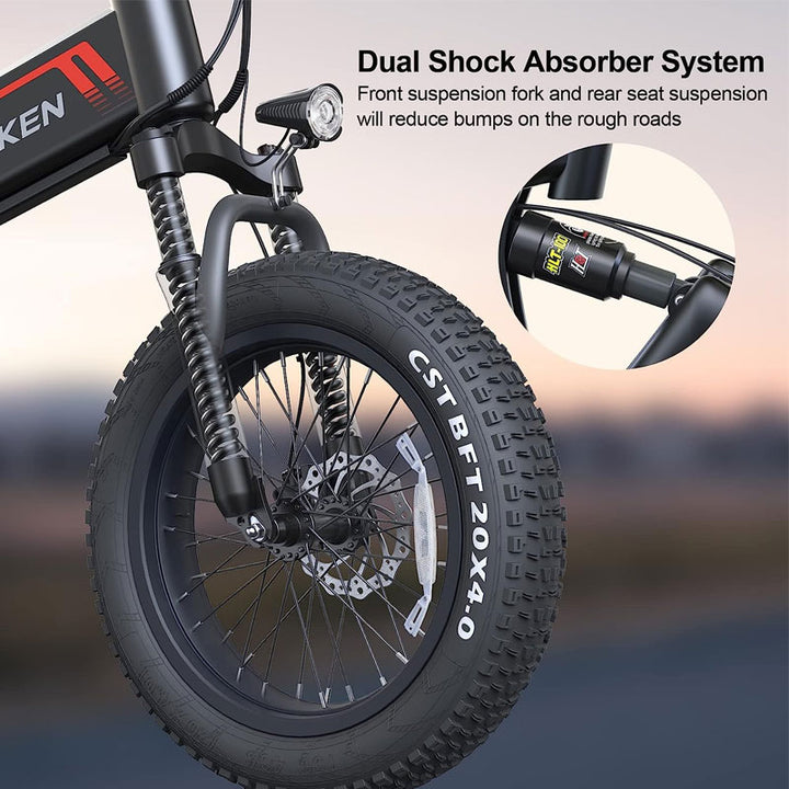 EZ Electric Bike Rentals 20" Fat Tire Bike Dual Shock Absorber